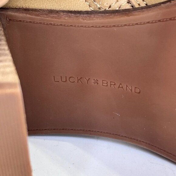 Lucky Brand Omarey Platform Boot Women's Size 10 in Tan Block Heel Inside Zip - Picture 16 of 16